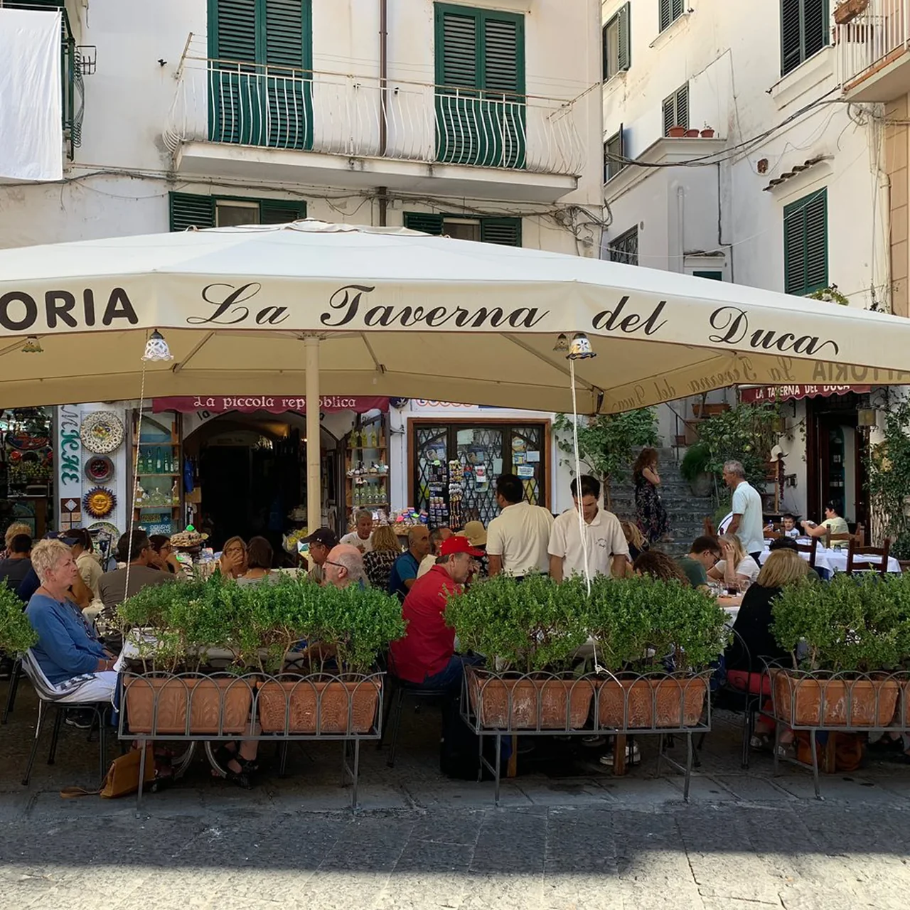 La Taverna del Duca and its square in central Amalfi